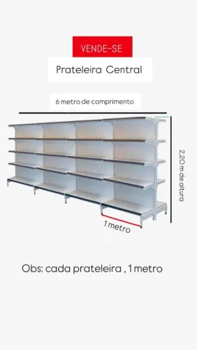 Gandola Central 6 metros de comprimento e 2,20 m de altura