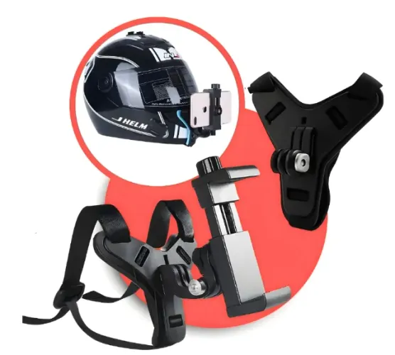 Suporte Capacete Moto Câmera Celular Galaxy Ios Queixo (Entrego)