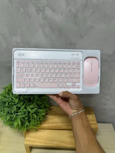Teclado e Mouse Bluetooth Sem Fio - Funciona em Android e iPad Apple