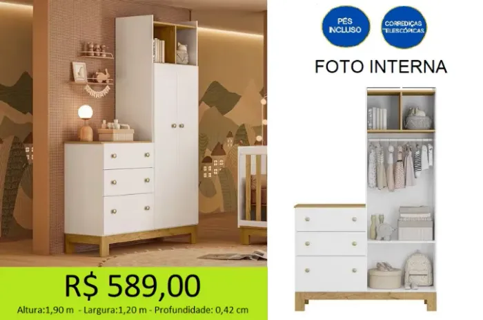 Comoda infantil novidade - a pronta entrega