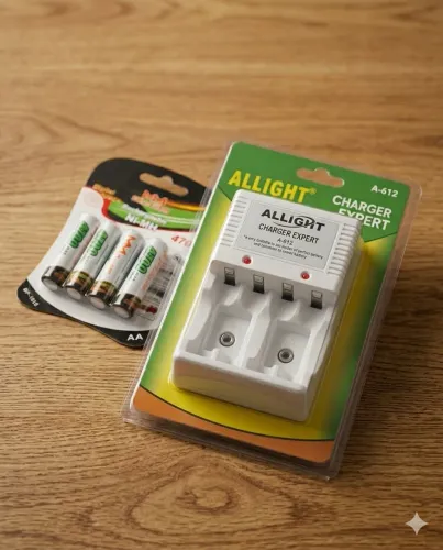 4 Pilhas recarregáveis AA 4700mAh + carregador 