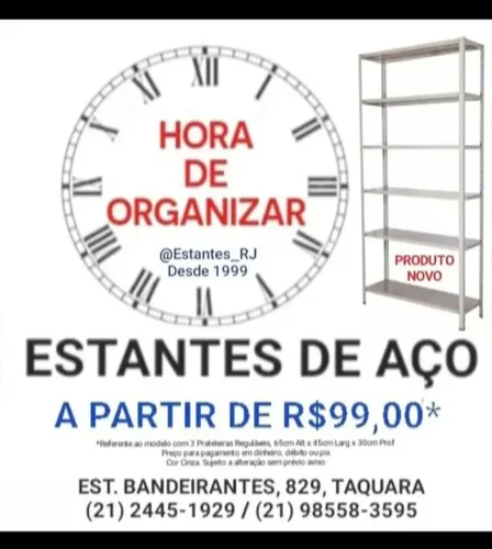 Estantes de Aço NOVAS a partir de R$99,00
