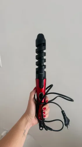 MONDIAL Modelador de Cachos Spiral Infinity, Vermelho/Preto, Bivolt - EM-05
