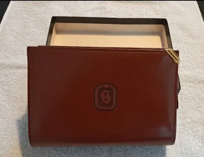 Bolsa Necessaire Couro Legítimo H. Stern Vintage Marrom Lisa