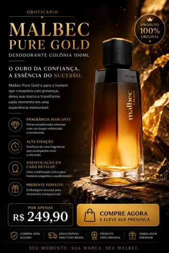 Malbec Pure Gold Desodorante Colônia 100ml