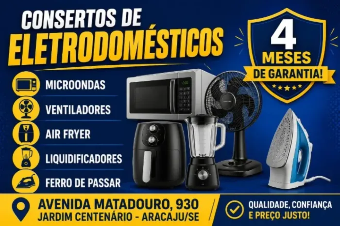 conserto de microondas, ventiladores e Air fryer