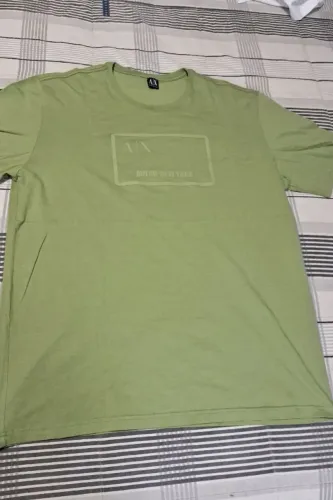 camiseta armani g2 verde 100% algodão, largura 66 cm x 2 e conprimento! 86 cm