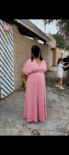Vestido longo rose