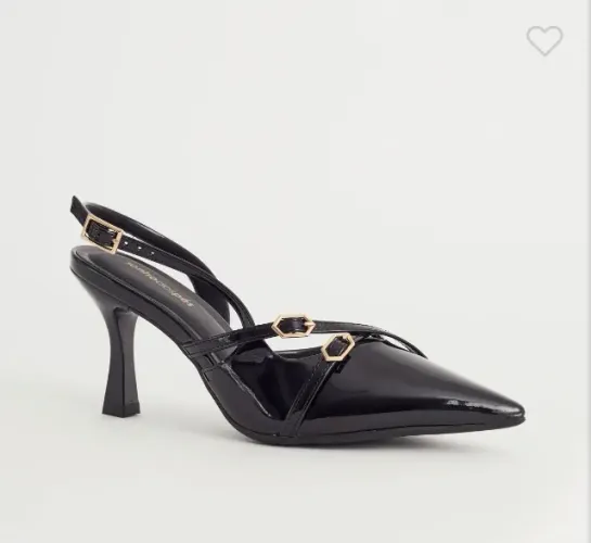 Scarpin 36 Preto Verniz Sonho dos Pés novo na caixa