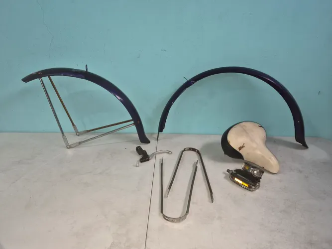 Conjunto de peças paralamas banco pedais bike