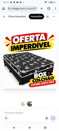Imperdível box e colchão casal 699,99