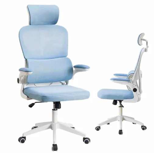 Cadeira de Escritório Ergonômica Azul - Reclina 120° + Apoio 3D - NOVA Lacrada