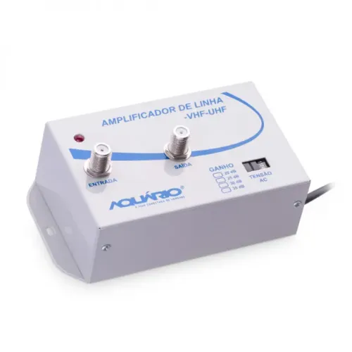 Amplificador de Linha Aquário 25db Para TV Digital Hdtv UHF / VHF / CATV