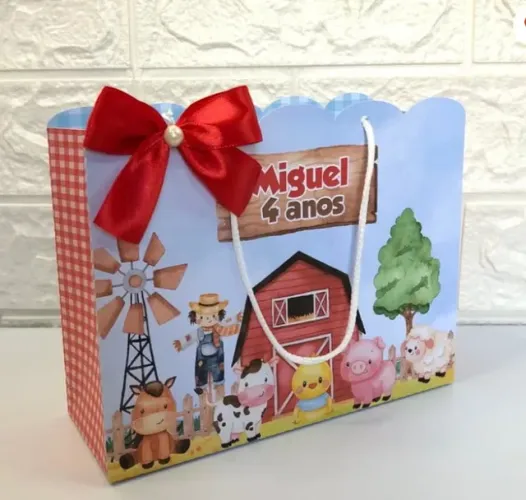 Kit 10 Sacolinha PEGUE E MONTE - Personalizada para lembracinha aniversário 