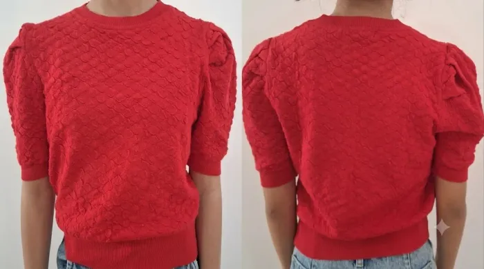 Tricô vermelho* M* lindo!
