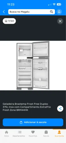Refrigerador Brastemp 375L Platinum