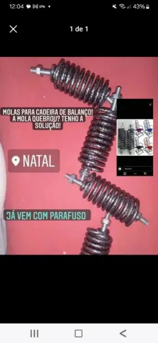 PAR DE MOLAS PARA CADEIRA DE BALANÇO