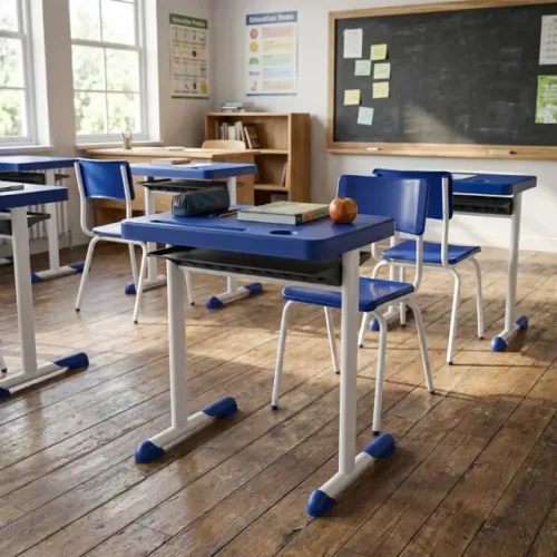 Kit Escolar Infantil Mesa e Cadeira Azul 03 a 06 Anos Conforto Durável Modelo 41089
