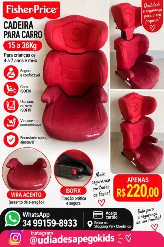 Cadeirinha Fisher Price 15 a 36Kg com ISOFIX 
