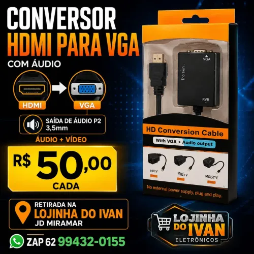 Conversor hdmi para vga