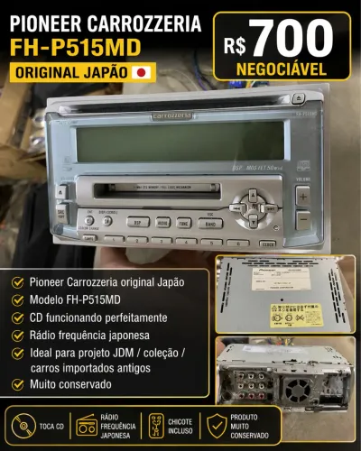 PIONEER CARROZZERIA FH-P515MD ORIGINAL JAPÃO