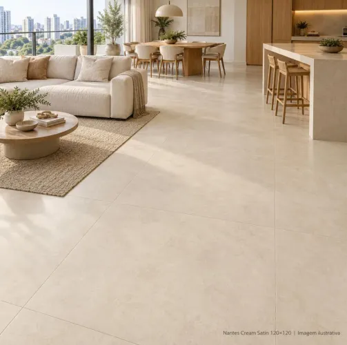 Porcelanato Biancogres - 1,20 x 1,20 - Cream Satin - 5,76m2