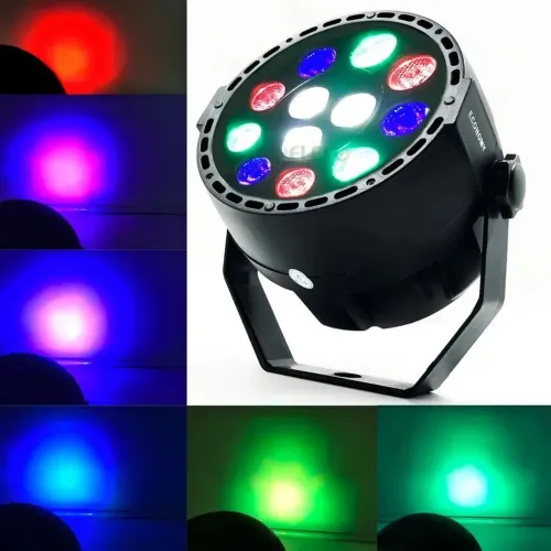 Canhao 12 leds rgb dmx iluminação festa