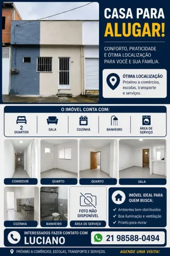Casa para Alugar - Recém-construída em Vargem Pequena