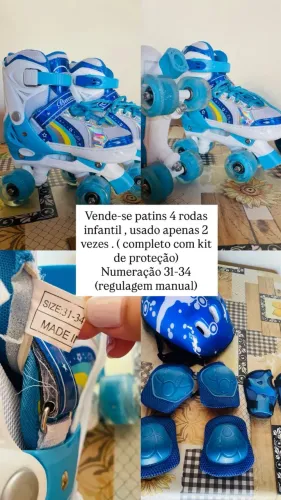 Patins + kit Proteção para criança.