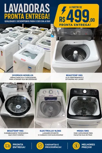Máquinas em perfeito condições e todas higienizadas