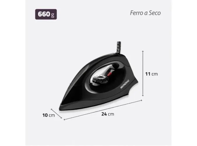 Ferro de Passar Roupa a Seco Mondial FSN-55-B Preto