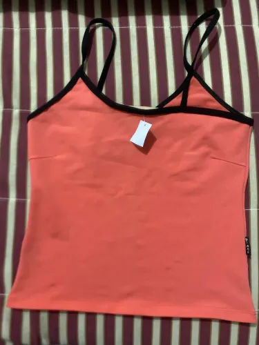 Regata Alcinha Coral Pomme com Top Interno Embutido (Tamanho G) - Tecido Premium!
