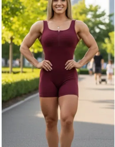 Macacão Curto De Academia Com Zíper Fitness - Novo De Loja