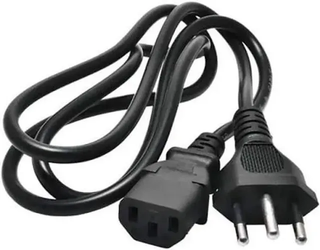 Cabo de energia três pinos para Desktops, Impressora, Panela elétrica