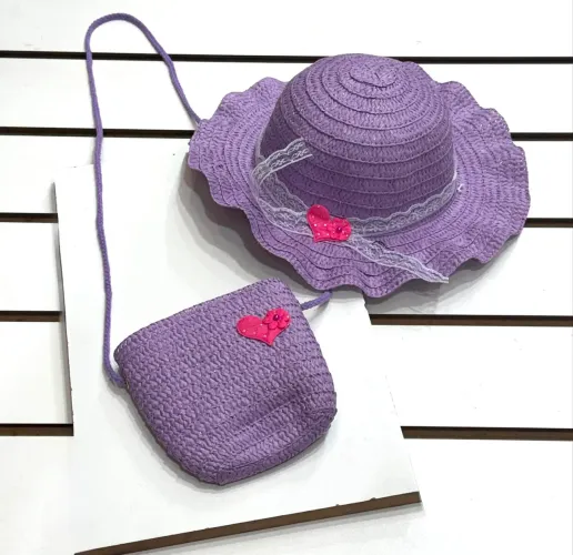 Kit chapéu +bolsa infantil
