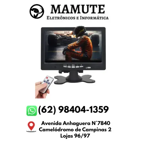 Tela Lcd 7 Polegadas Portátil Monitor Veicular ou para Cameras de Segurança