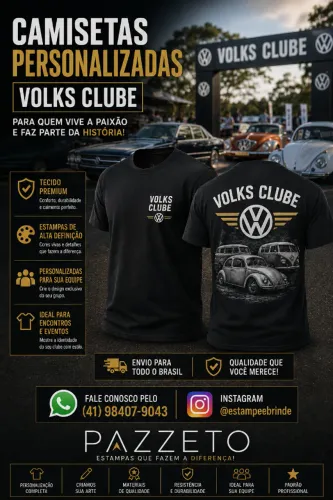Camisetas Personalizadas para Grupos de Automoveis, com a sua marca