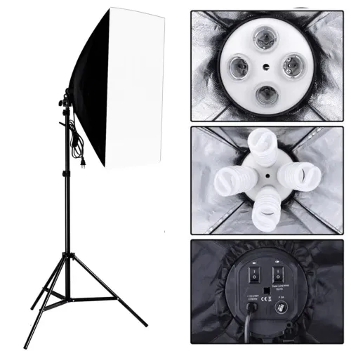 Softbox 6 Bocal E27 + Lâmpadas Grátis