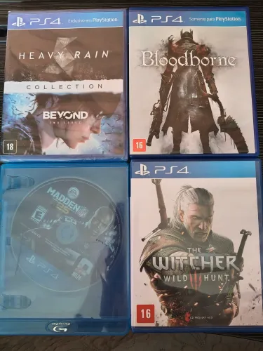 Lote de Jogos ps4 The Witcher Bloodborne Madden 25