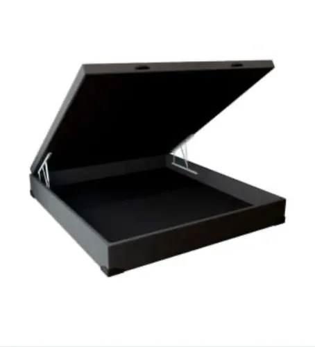 Base para Cama Box Casal Martin Premium com Baú Suede - Grafite 