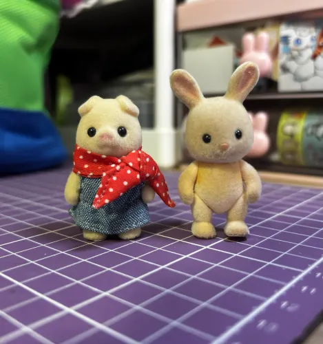 Sylvanian families porco vintage e coelho kit