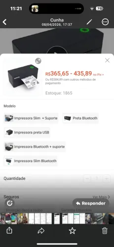 Impressora de etiqueta