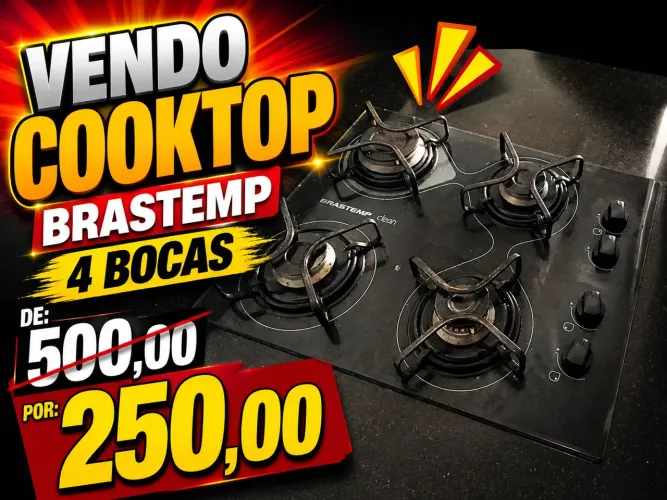 COOKTOP 4 bocas Brastemp pra vender pra vender ligeiro 