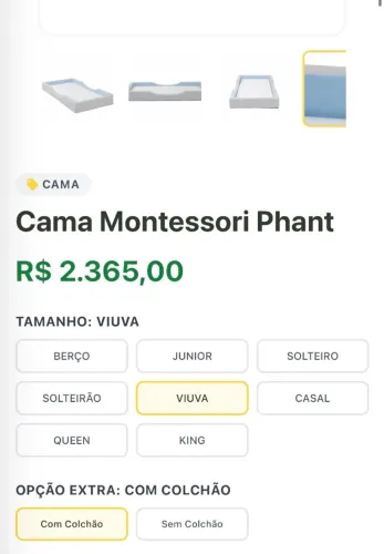 Cama montessoriana com colchão