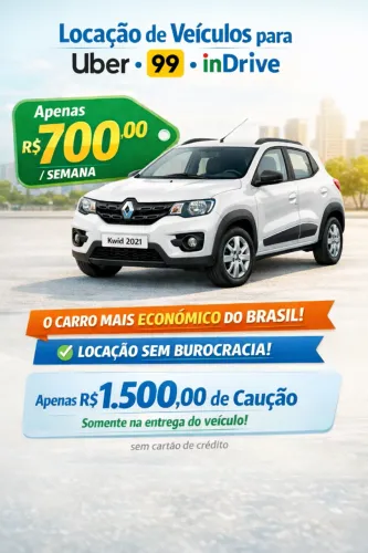 LOCAÇÃO DE CARRO PARA UBER / 99 / INDRIVE