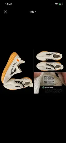 Tênis masculino original Adidas off white yeezy boost