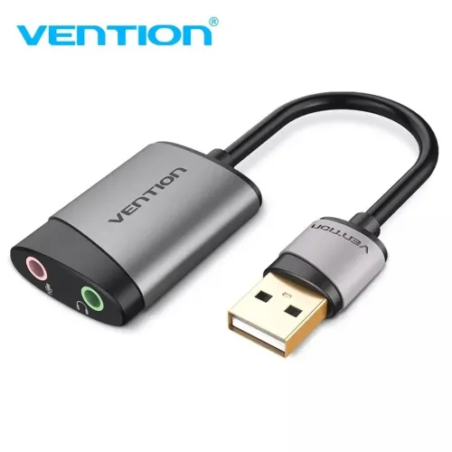 Placa De Som Externa Adaptador Audio USB Vention Novo