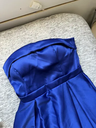 Vestido Azul Royal Longo com Fenda 