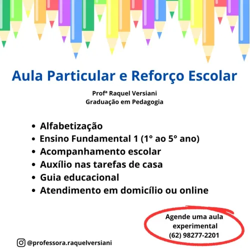 Aulas Particulares - Alfabetização e 1° ao 5° ano
