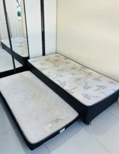 Cama Box Solteiro com Auxiliar Ortopédico D28 Preto - Ortobom